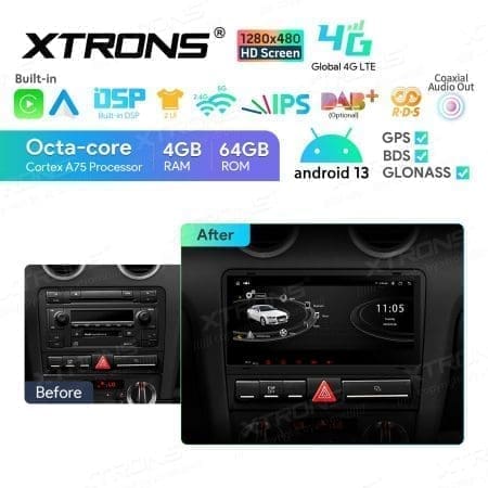 Rádio Xtrons Android 13 8.8" Octa-Core 4GB 64GB Audi A3 8P - Image 12
