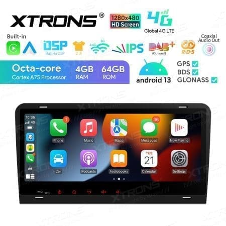 Rádio Xtrons Android 13 8.8" Octa-Core 4GB 64GB Audi A3 8P - Image 4