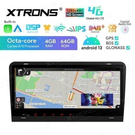 Rádio Xtrons Android 13 8.8" Octa-Core 4GB 64GB Audi A3 8P - Image 6