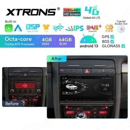 Rádio Xtrons Android 13 8.8" Octa-Core 4GB 64GB Audi A4 B6 B7 Seat Exeo - Image 12
