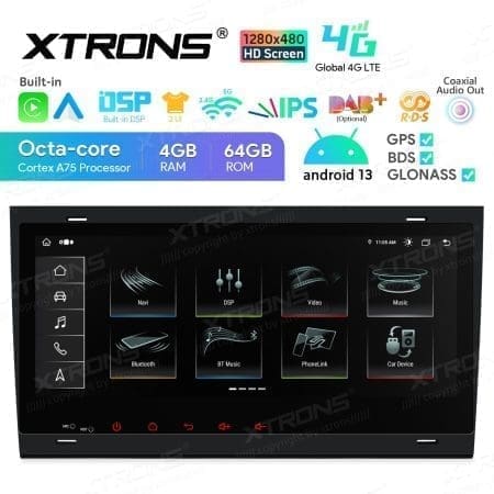 Rádio Xtrons Android 13 8.8" Octa-Core 4GB 64GB Audi A4 B6 B7 Seat Exeo - Image 3