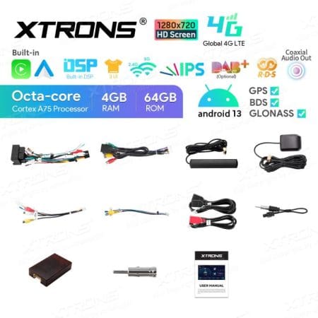 Rádio Xtrons Android 13 Octa-core 4GB 64GB Mercedes CLK W209 05+W203 04+ 8" 4G - Image 13