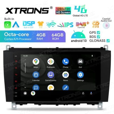 Rádio Xtrons Android 13 Octa-core 4GB 64GB Mercedes CLK W209 05+W203 04+ 8" 4G - Image 7