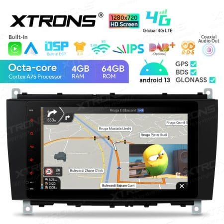 Rádio Xtrons Android 13 Octa-core 4GB 64GB Mercedes CLK W209 05+W203 04+ 8" 4G - Image 8