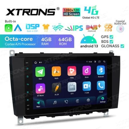 Rádio Xtrons Android 13 Octa-core 4GB 64GB Mercedes CLK W209 05+W203 04+ 8" 4G - Image 9