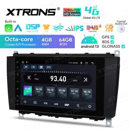 Rádio Xtrons Android 13 Octa-core 4GB 64GB Mercedes CLK W209 05+W203 04+ 8" 4G - Image 10