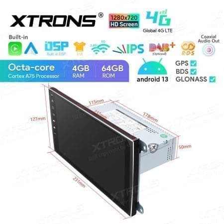 Rádio Xtrons Android 13 9" Octa-core 4GB 64GB Porsche Cayenne 2003-2010 - Image 11