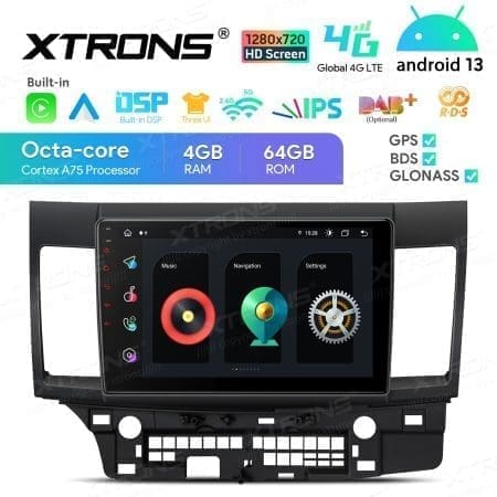 Rádio Xtrons Android 13 10.1" Octa-core Mitsubishi Lancer Evolution 4GB 64GB 2007-2017 - Image 3