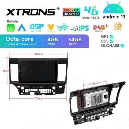 Rádio Xtrons Android 13 10.1" Octa-core Mitsubishi Lancer Evolution 4GB 64GB 2007-2017 - Image 10