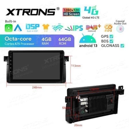 Rádio Xtrons Android 13 9" Octa-core 4GB 64GB BMW Série 3 E46 Rover 75 MG ZT - Image 11