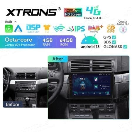 Rádio Xtrons Android 13 9" Octa-core 4GB 64GB BMW Série 3 E46 Rover 75 MG ZT - Image 13