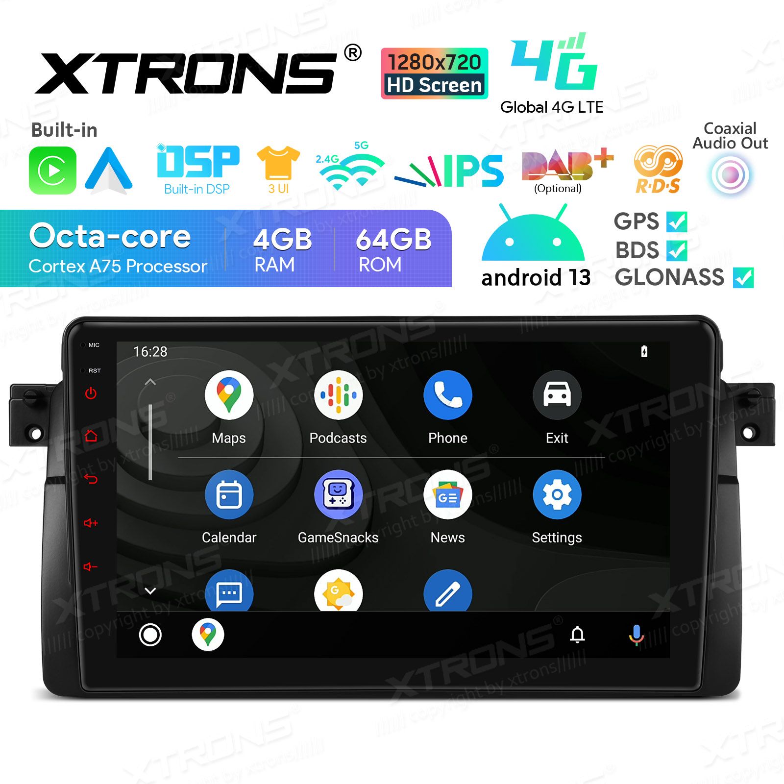 Rádio Xtrons Android 13 9" Octa-core 4GB 64GB BMW Série 3 E46 Rover 75 MG ZT - Image 3