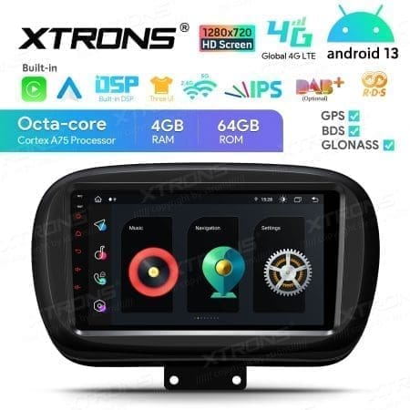 Rádio Xtrons Android 13 9" Octa-core 4GB 64GB Fiat 500X 2015-2020 - Image 3