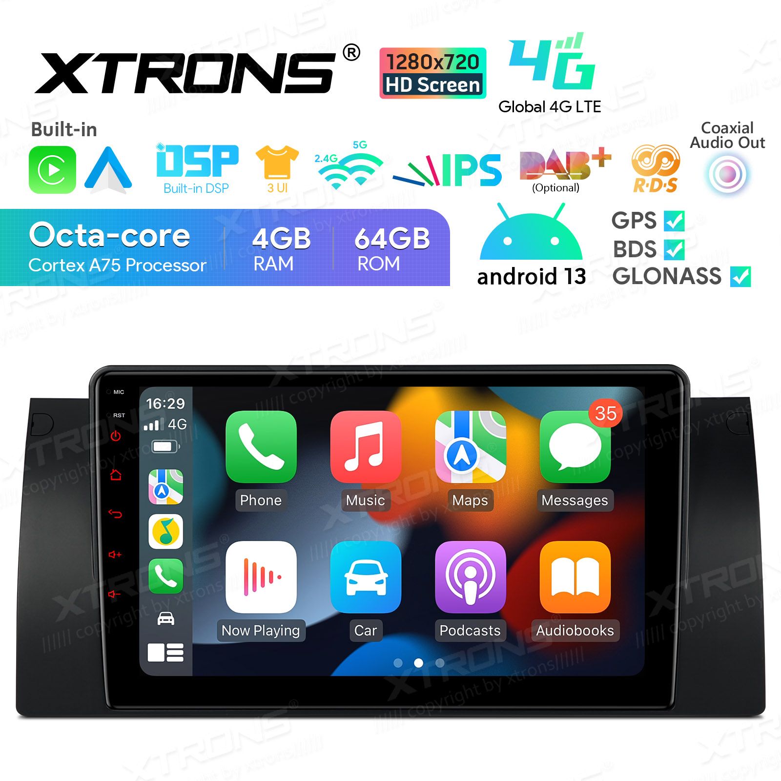 Rádio Xtrons Android 13 9" Octa-core 4GB 64GB BMW X5 E53 1999-2006 - Image 5