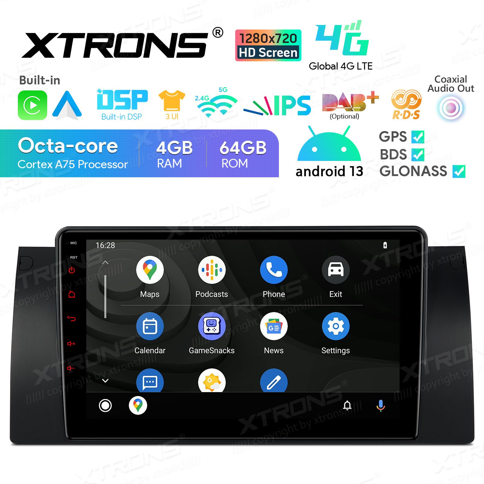 Rádio Xtrons Android 13 9" Octa-core 4GB 64GB BMW X5 E53 1999-2006 - Image 6