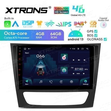 Rádio Xtrons Android 13 9" Octa-Core 4GB 64GB Mercedes E-Class W211 2002-2008 CLS Class W219 2005-2006