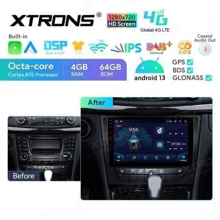 Rádio Xtrons Android 13 9" Octa-Core 4GB 64GB Mercedes E-Class W211 2002-2008 CLS Class W219 2005-2006 - Image 13