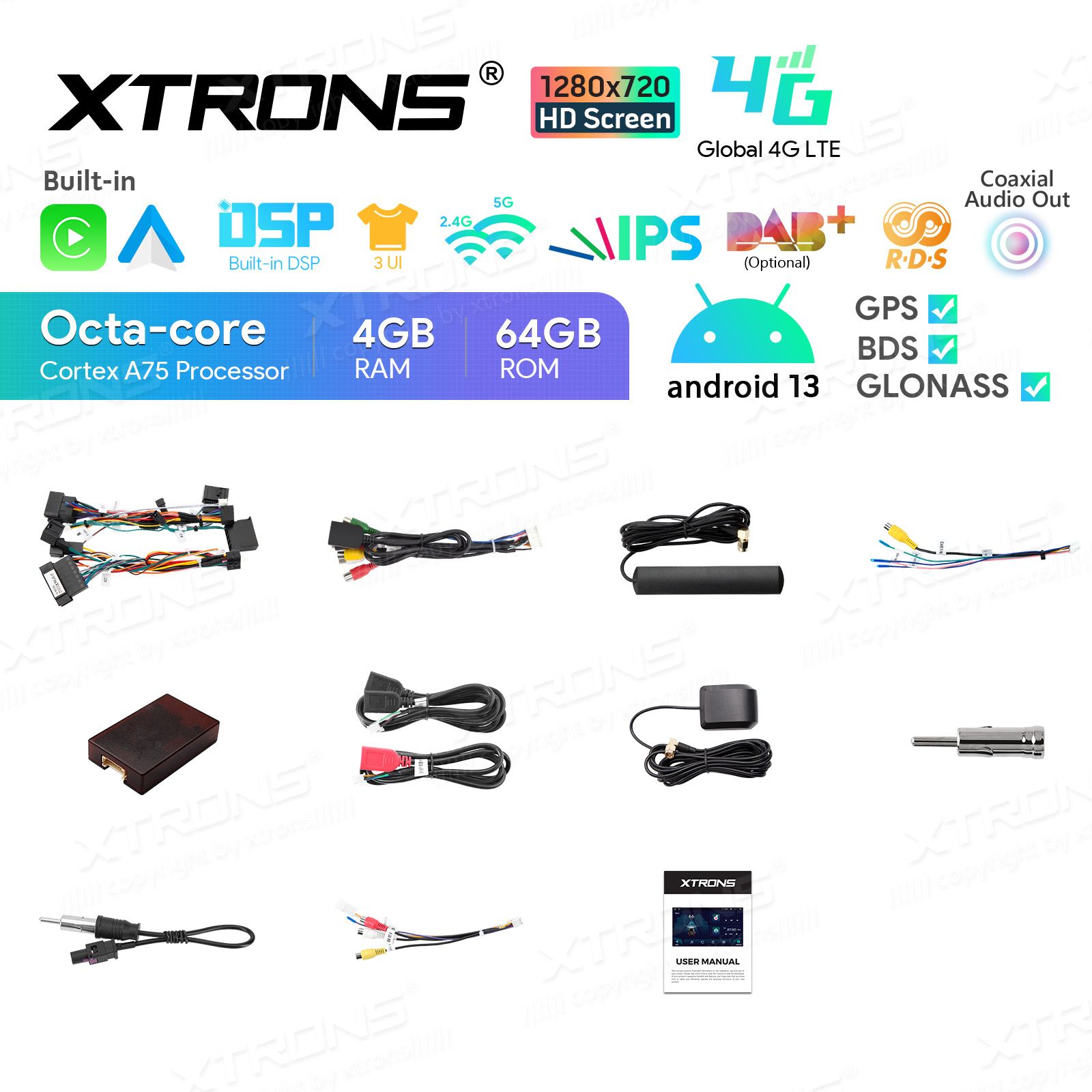 Rádio Xtrons Android 13 9" Octa-core 4GB 64GB Mercedes-Benz S-Class W220 1998-2005 - Image 6