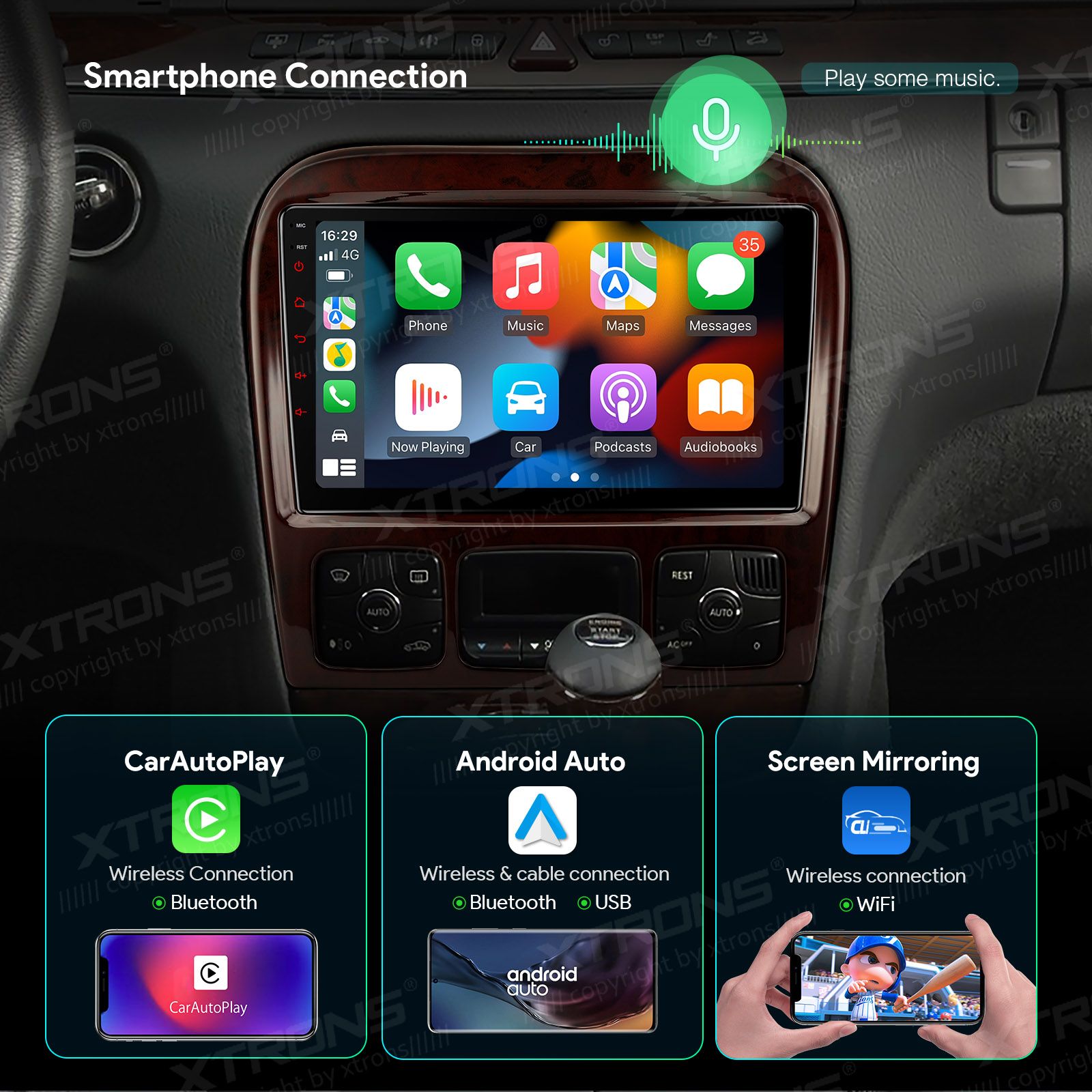 Rádio Xtrons Android 13 9" Octa-core 4GB 64GB Mercedes-Benz S-Class W220 1998-2005 - Image 7