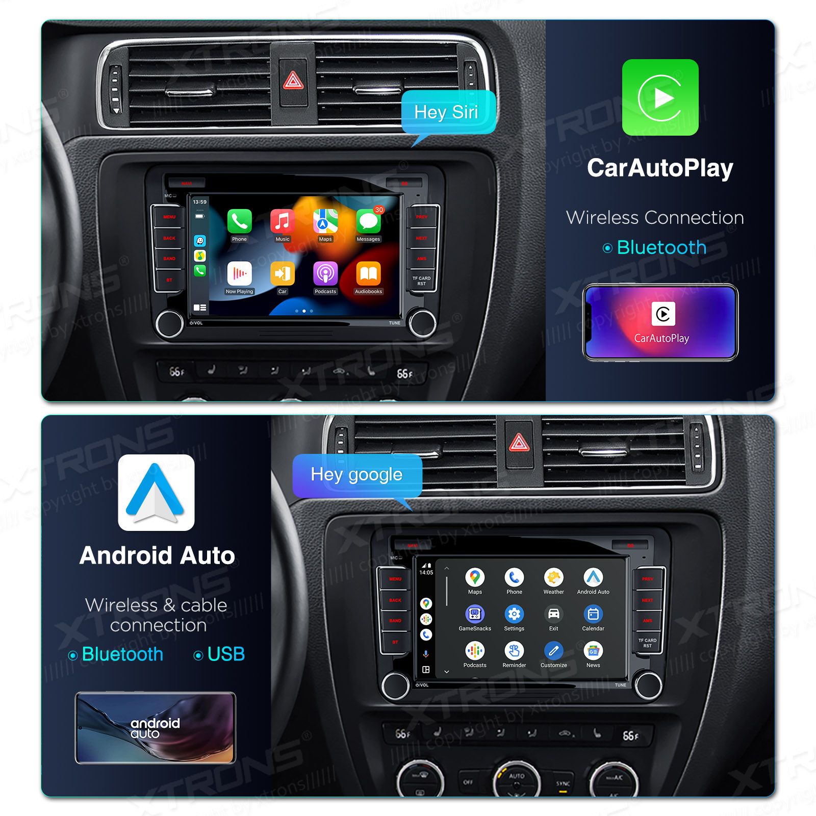 Rádio Xtrons Android 13 7" Octa-Core VW Skoda e Seat 4GB 64GB - Image 5