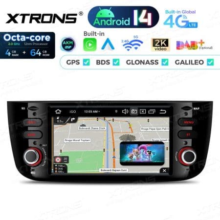 Rádio Xtrons Android 14 6.2" Octa-Core 4GB 64GB Fiat Punto Fiat Linea (2012-2016) - Image 8