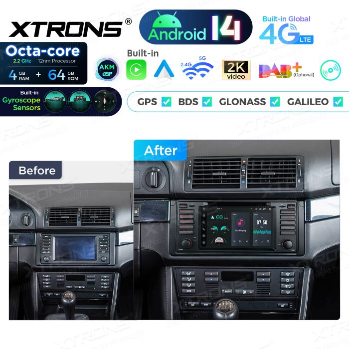 Rádio Xtrons Android 14 7" Octa-Core BMW E39 (1995-2003) 4GB 64GB com leitor CD/DVD - Image 12