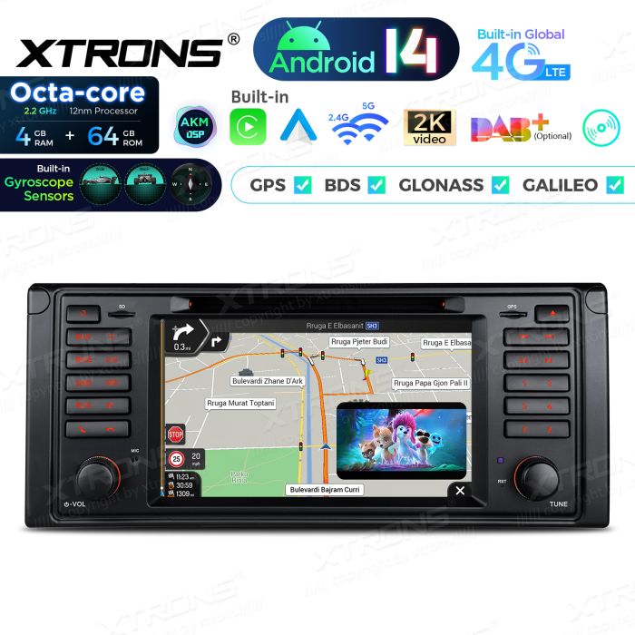 Rádio Xtrons Android 14 7" Octa-Core BMW E39 (1995-2003) 4GB 64GB com leitor CD/DVD - Image 6