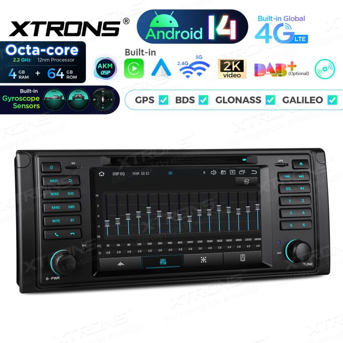 Rádio Xtrons Android 14 7" Octa-Core BMW E39 (1995-2003) 4GB 64GB com leitor CD/DVD - Image 7