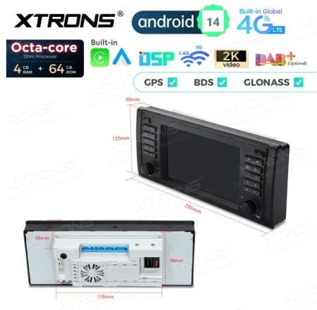 Rádio Xtrons Android 14 7" Octa-Core BMW E39 4GB 64GB 1995-2003 - Image 5