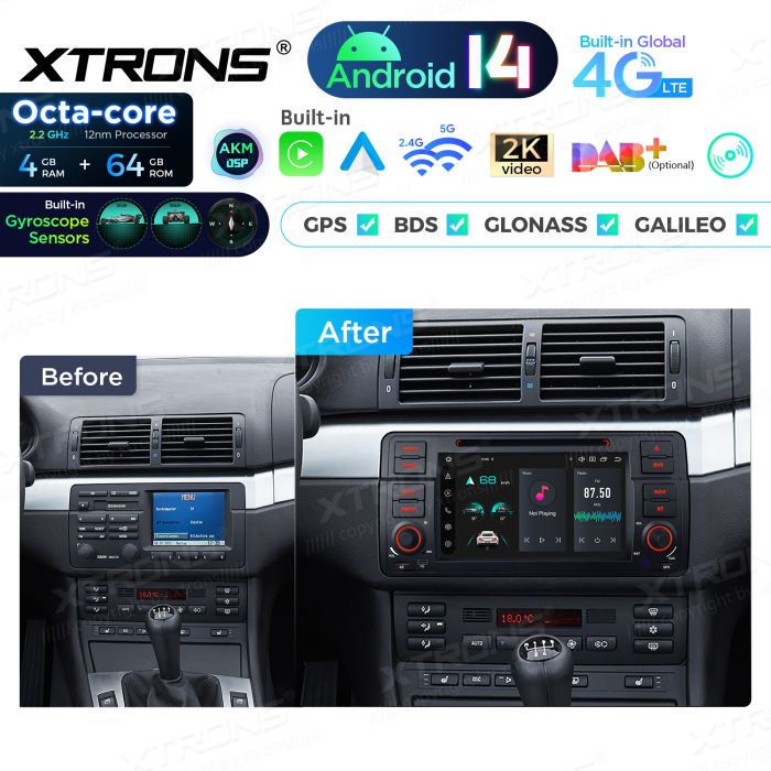 Rádio Xtrons Android 14 7" Octa-core BMW E46 (98-06) Rover 75 (99-05) MG ZT (01-05) 4GB 64GB com leitor de CD/DVD - Image 12