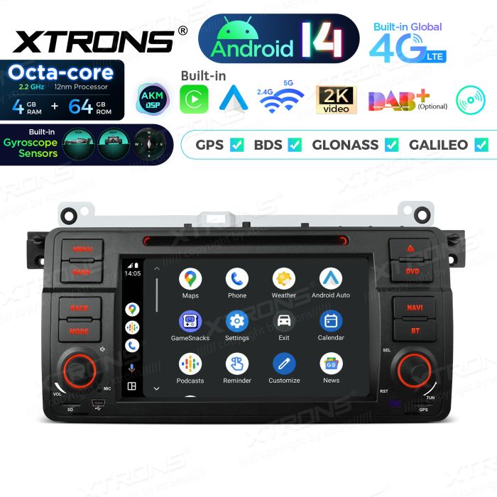 Rádio Xtrons Android 14 7" Octa-core BMW E46 (98-06) Rover 75 (99-05) MG ZT (01-05) 4GB 64GB com leitor de CD/DVD - Image 5