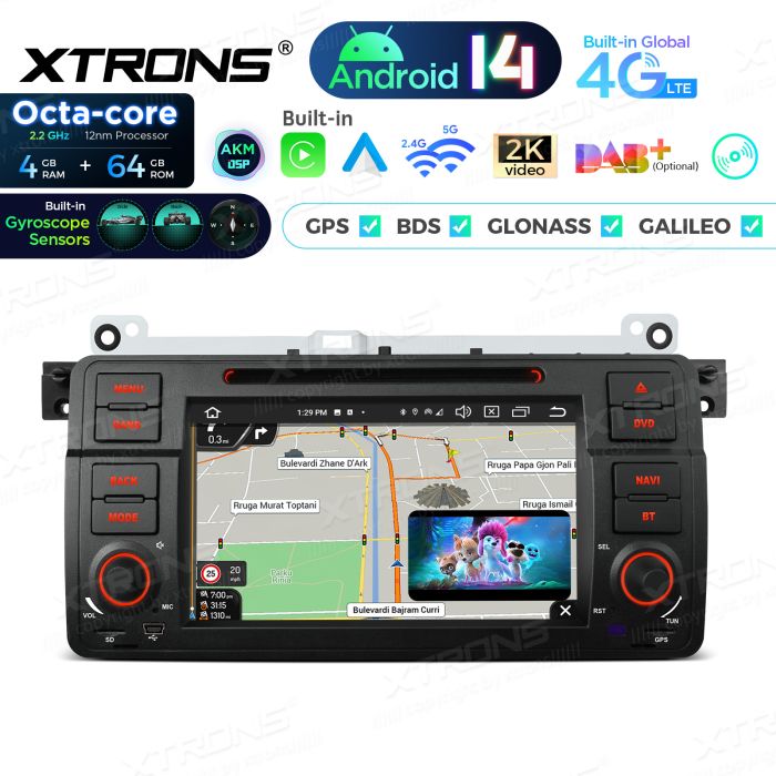 Rádio Xtrons Android 14 7" Octa-core BMW E46 (98-06) Rover 75 (99-05) MG ZT (01-05) 4GB 64GB com leitor de CD/DVD - Image 6