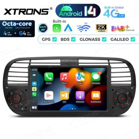 Rádio Xtrons Android 14 7" Octa-Core 4GB 64GB Fiat 500 (2007-2015) (preto) - Image 6