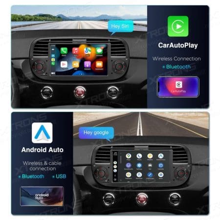 Rádio Xtrons Android 14 7" Octa-Core 4GB 64GB Fiat 500 (2007-2015) (preto) - Image 9