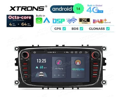 Rádio Xtrons Android 14 7" Octa-Core 4GB 64GB Ford Focus Mondeo C-Max (2008-2011)