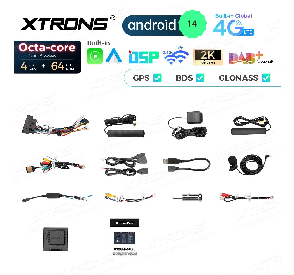 Rádio Xtrons Android 14 7" Octa-Core 4GB 64GB Ford Focus Mondeo C-Max (2008-2011) - Image 6
