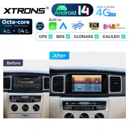 Rádio Xtrons Android 14 7" Octa-Core 4GB 64GB Toyota RAV4 Corolla Hilux (2001-2011) - Image 11