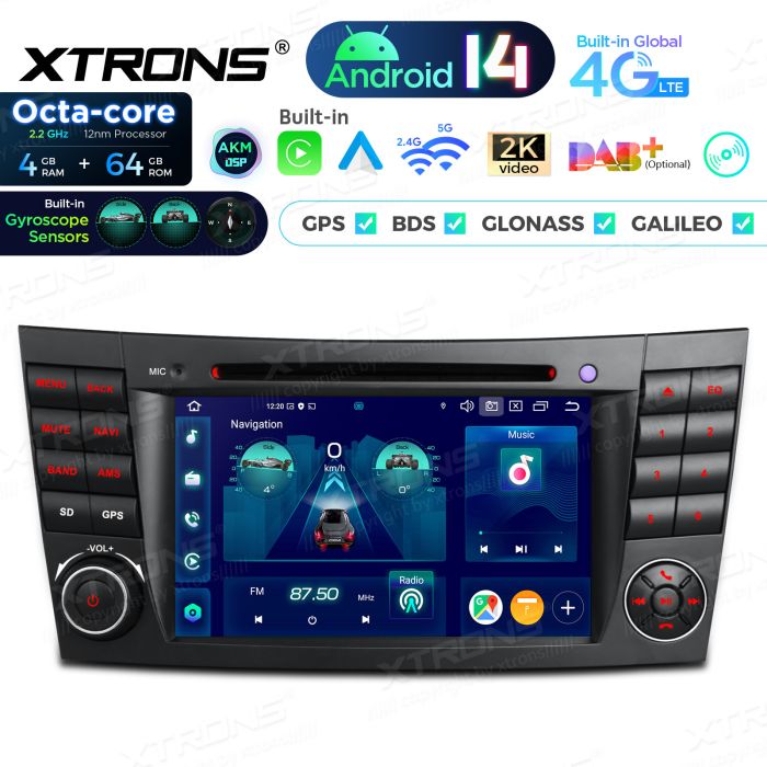 Rádio Xtrons Android 14 7" Octa-Core Mercedes-Benz E-W211 (2002-2008) CLS W219 (2005-2006) 4GB 64GB - Image 2