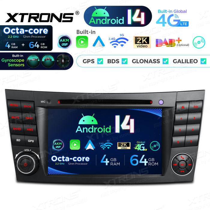 Rádio Xtrons Android 14 7" Octa-Core Mercedes-Benz E-W211 (2002-2008) CLS W219 (2005-2006) 4GB 64GB - Image 3
