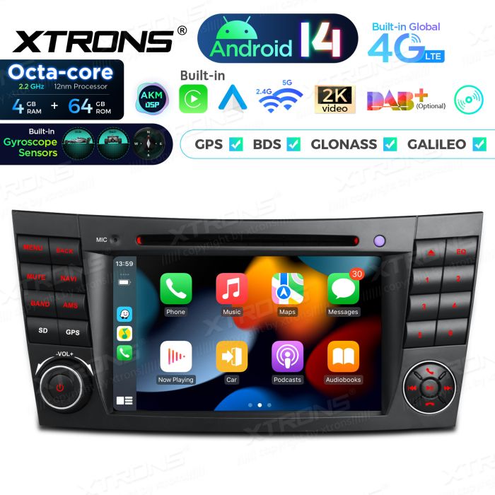 Rádio Xtrons Android 14 7" Octa-Core Mercedes-Benz E-W211 (2002-2008) CLS W219 (2005-2006) 4GB 64GB - Image 4