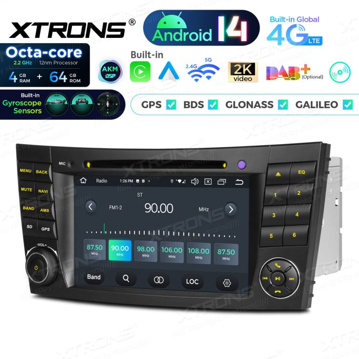 Rádio Xtrons Android 14 7" Octa-Core Mercedes-Benz E-W211 (2002-2008) CLS W219 (2005-2006) 4GB 64GB - Image 8