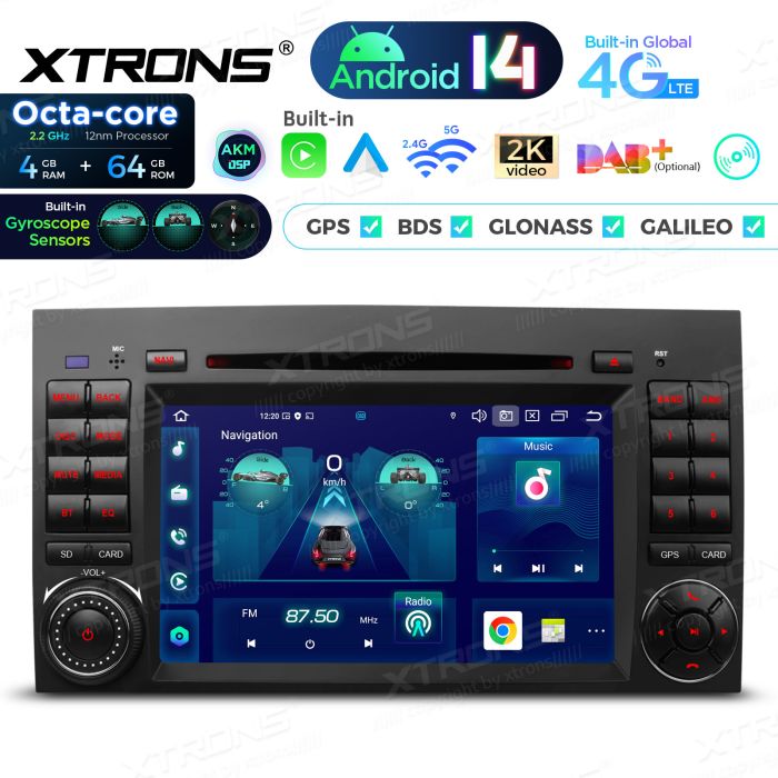 Rádio Xtrons Android 14 7" Octa-Core Mercedes A W169 B W245 Viano Vito W639 Sprinter W906 VW Crafter 7" - Image 2