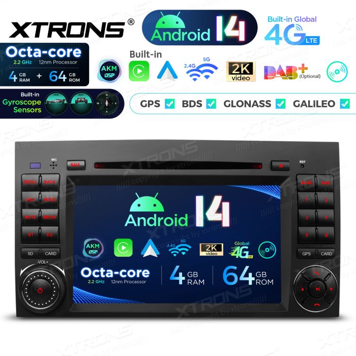 Rádio Xtrons Android 14 7" Octa-Core Mercedes A W169 B W245 Viano Vito W639 Sprinter W906 VW Crafter 7" - Image 3