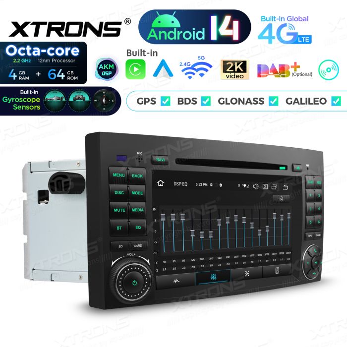 Rádio Xtrons Android 14 7" Octa-Core Mercedes A W169 B W245 Viano Vito W639 Sprinter W906 VW Crafter 7" - Image 7