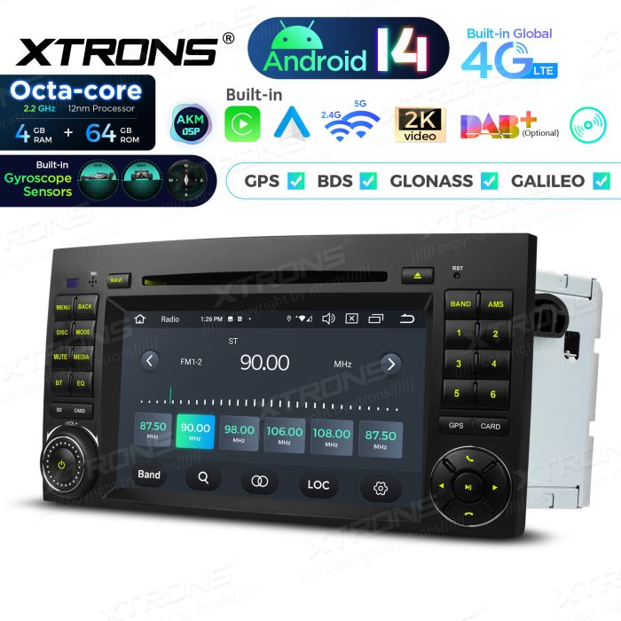 Rádio Xtrons Android 14 7" Octa-Core Mercedes A W169 B W245 Viano Vito W639 Sprinter W906 VW Crafter 7" - Image 8