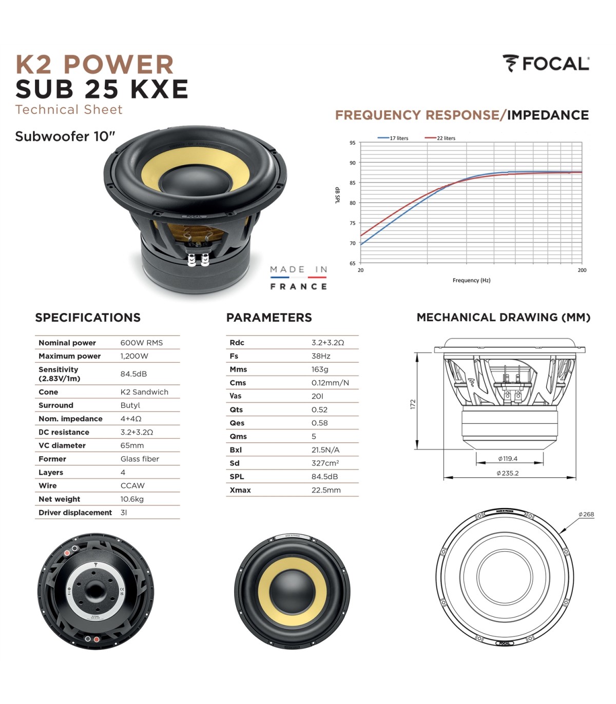 Subwoofer Focal K2 Power 25cm 25KXE - Image 3
