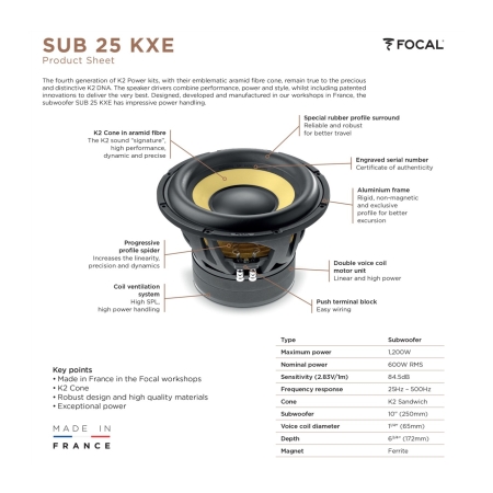 Subwoofer Focal K2 Power 25cm 25KXE - Image 4