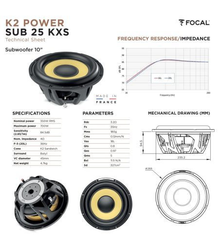 Subwoofer Focal K2 Power 25cm 25KXS - Image 3