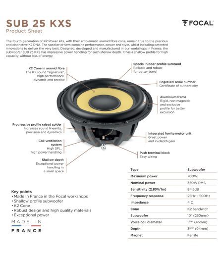 Subwoofer Focal K2 Power 25cm 25KXS - Image 4