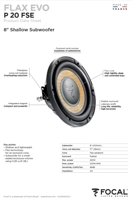 Subwoofer Focal Expert 8" 20cm P20FSE - Image 6
